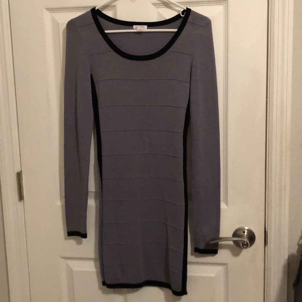 Grey & Black Bodycon Dress